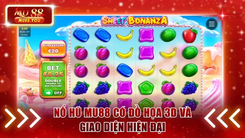 Nổ hũ MU88 có đồ họa 3D và giao diện hiện đại